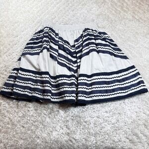 Girls From Savoy Skirt Size 6 Navy Blue Striped Cotton Boho Chic Anthropologie